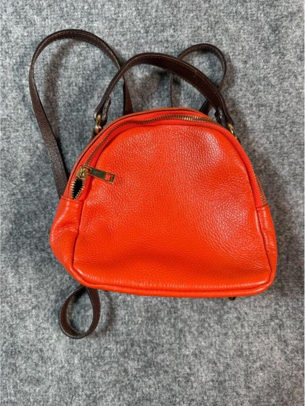 Divina Firenze Genuine Leather Orange Mini Backpack